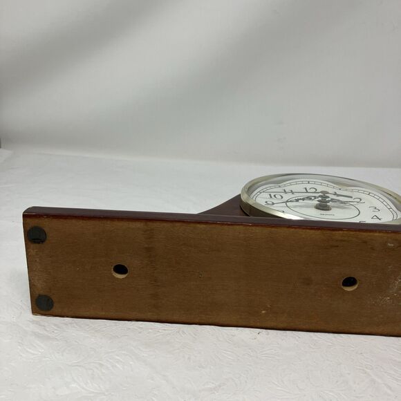 Vintage Ingraham Wood Clock Mantle Tambour Battery Powered WORKS - Picture 11 of 15